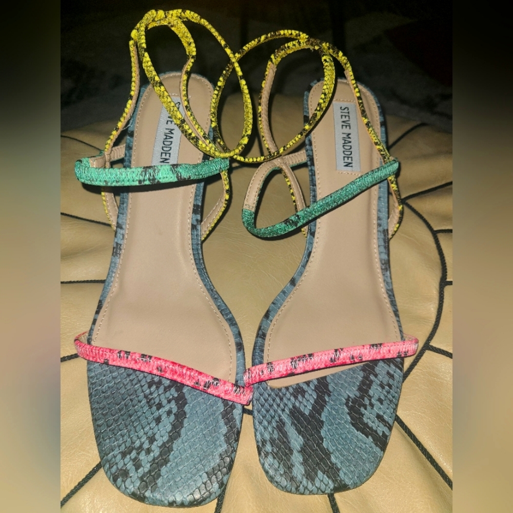 Steve Madden Colorful Snakeskin Sandals